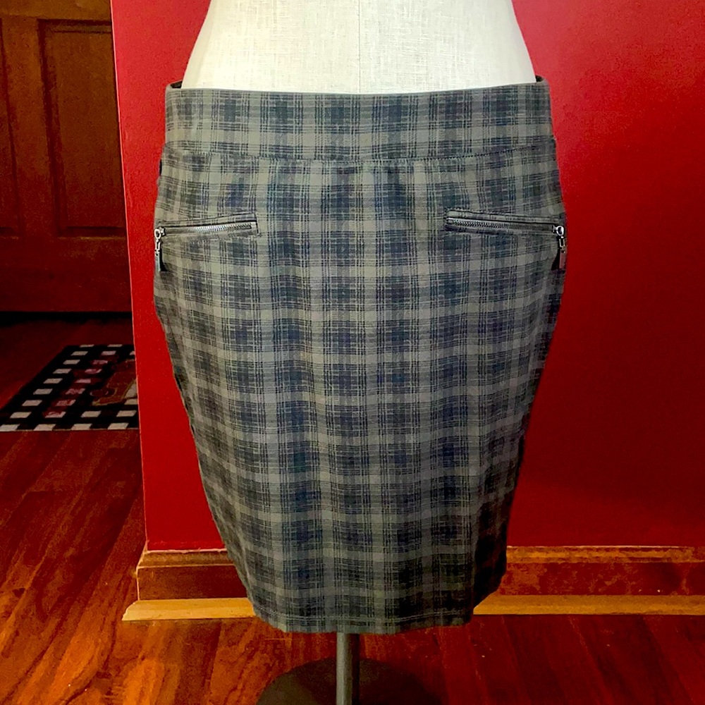 Plaid olive green skirt